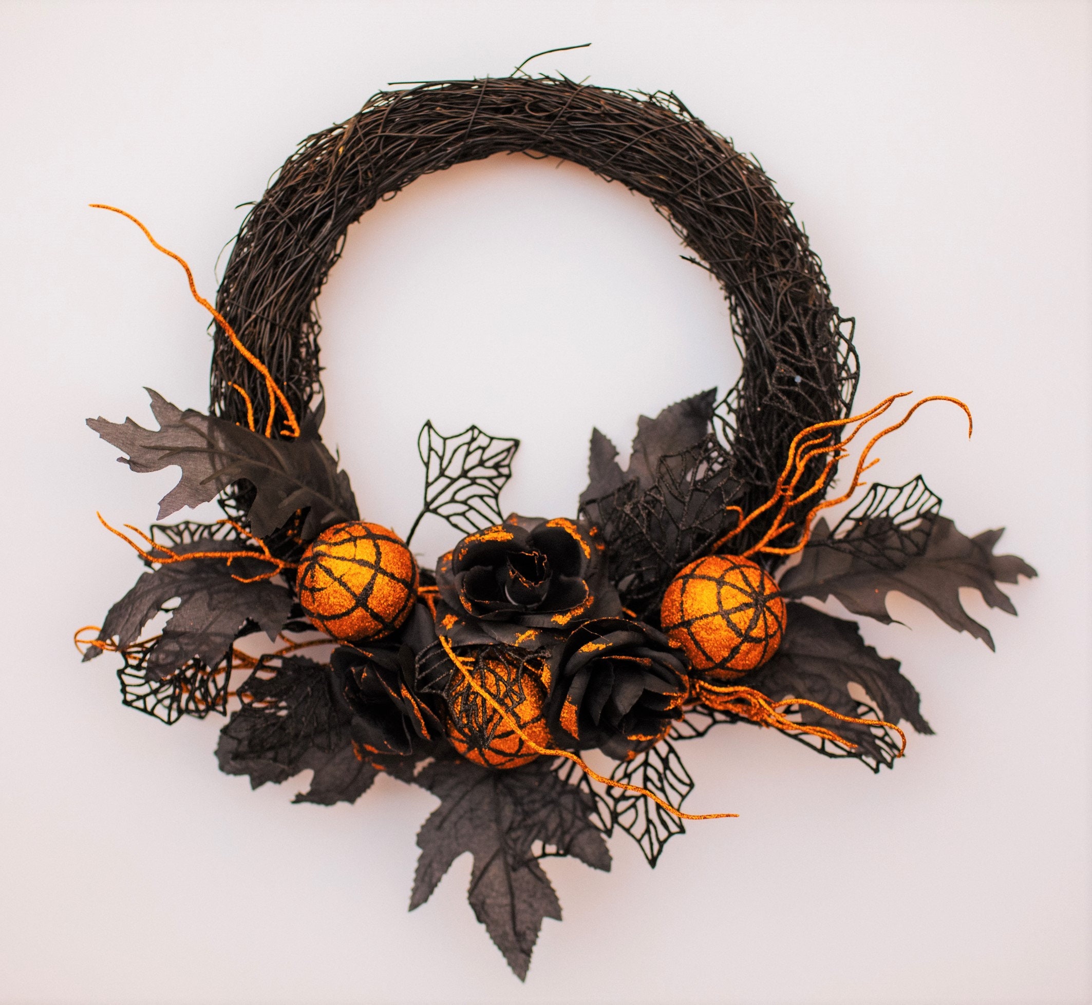 Couronne de Porte d'entrée d'halloween | Élégante Couronne Porche Guirlande Effrayante Décoration Co