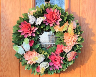 Summer Floral Door Wreath | Summer Door Wreath | Summer Home Décor| Front Door Décor | Summer Door Garland | Summer Wreath | Floral Wreath