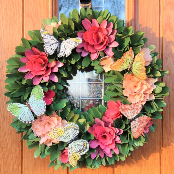 Spring Floral Door Wreath | Easter Door Wreath | Spring Wreath Home Décor| Front Door Décor | Spring Door Garland | Easter Wreath