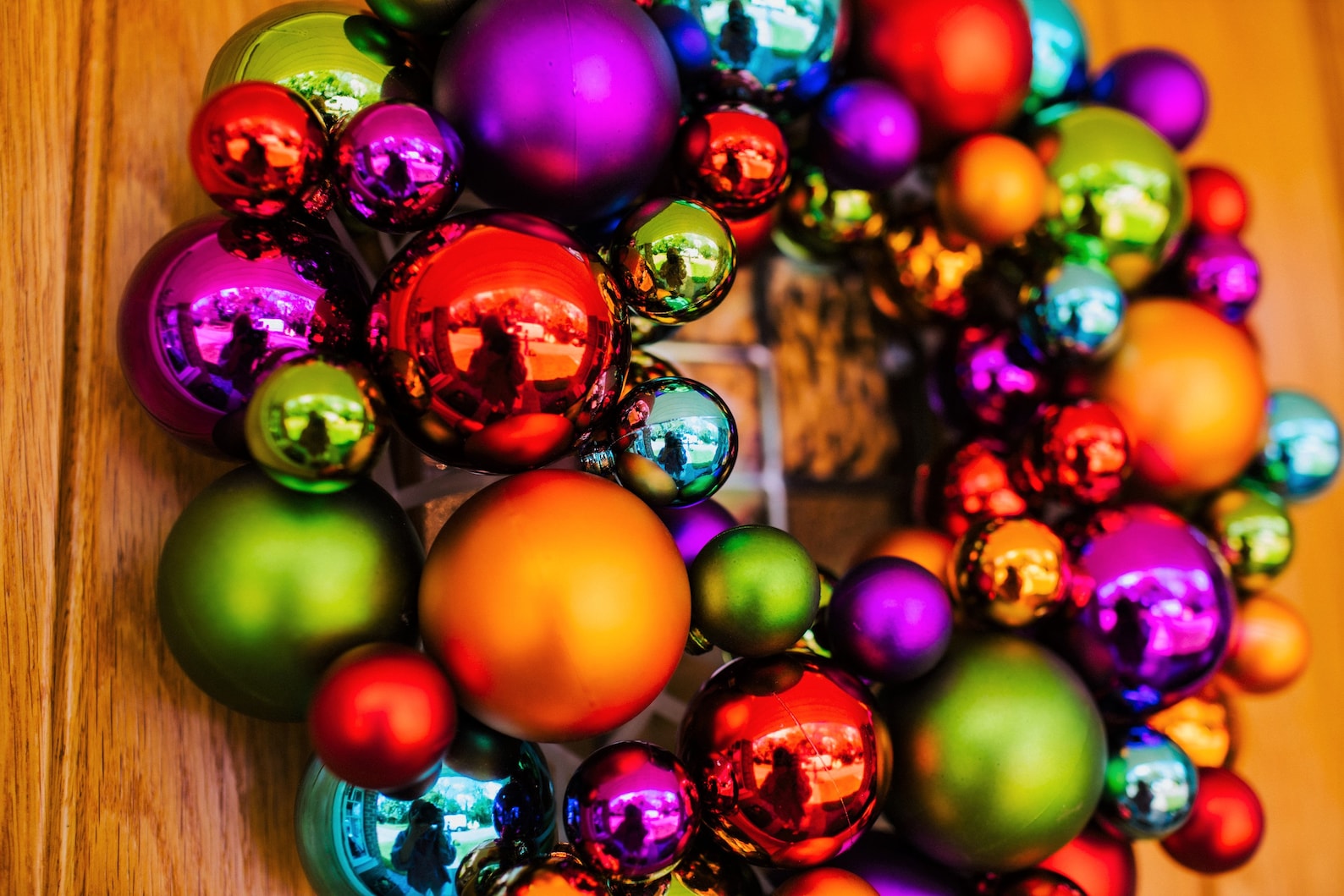 Multi Coloured Bauble Xmas Christmas Wreath 35cm SECONDS Etsy