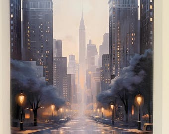 New York City Canvas Print | 70cm x 50cm Modern Urban Wall Art | NYC Cityscape Artwork | New York Wall Decor | Contemporary Home Decor