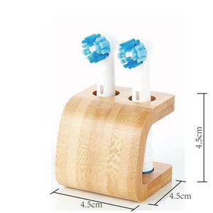 2 x Bamboo Electric Toothbrush Head Holder - Eco-Friendly Plastic Free - Bathroom Accessory for Electric Toothbrush Heads *SECONDS*