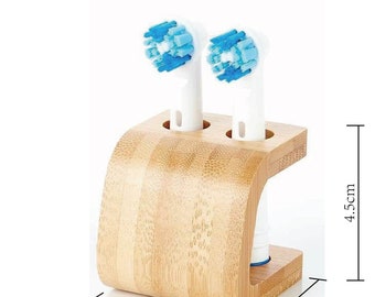 2 x Bamboo Electric Toothbrush Head Holder - Eco-Friendly Plastic Free - Bathroom Accessory for Electric Toothbrush Heads *SECONDS*