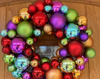 Bauble Xmas Christmas Door Wreath | Christmas Front Door Décor | Christmas Wreath | Front Porch Décor | **SAMPLE. LAST ONE**