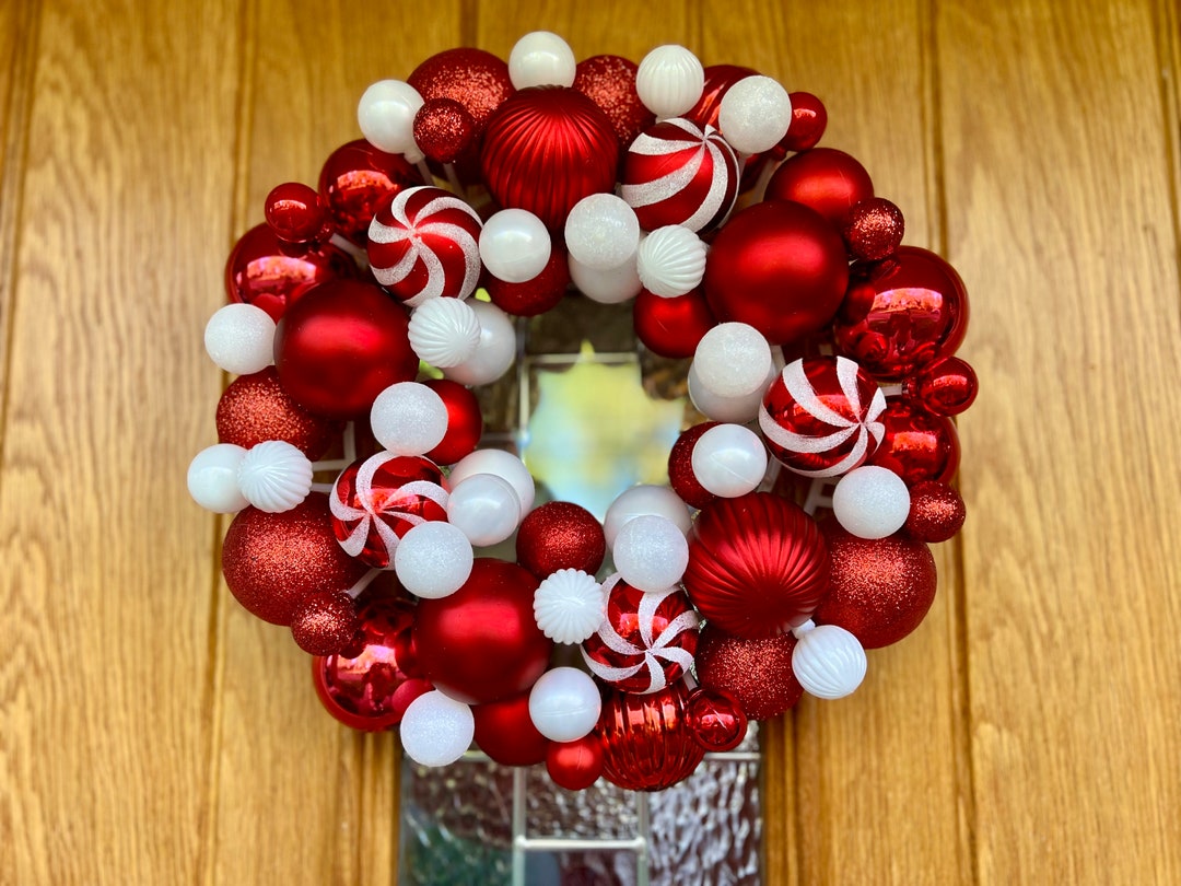 Candy Cane Christmas Door Wreath Christmas Wreath Front Door Décor