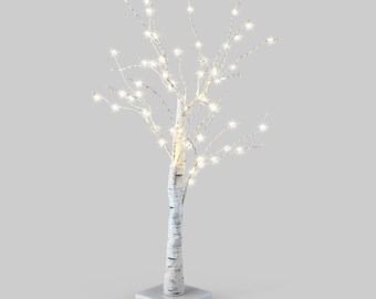 Light Up Tree | Mini Birch Tree | LED Birch Tree | White Mini Birch | USB/Battery Operated | 60cm Tall | Mini Light Tree | Easter Tree
