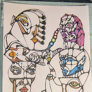 Faces.  Original art, not a print.