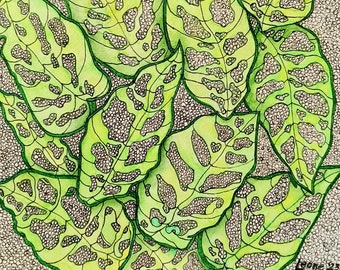 Monstera Leaves - Abstract painting, no print.