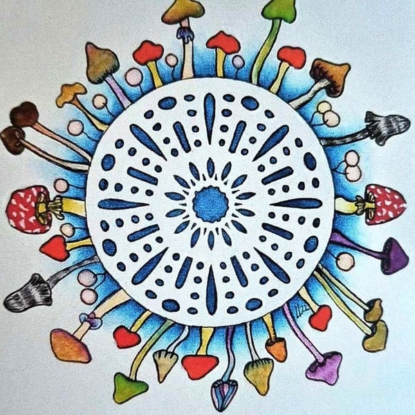 Mushroom Mandala Sticker!  Back by Demand!