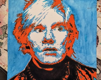 アンディ・ウォーホル。プリンス。紙に描いた水彩画。ポップアート