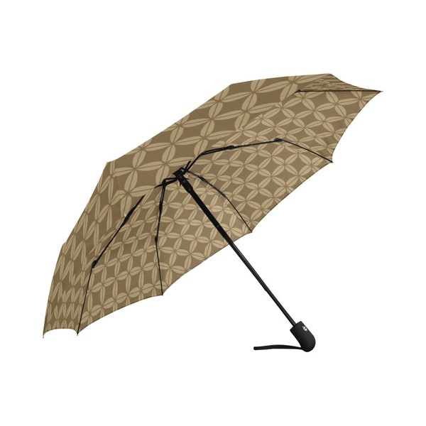 Parapluie ouvert automatique à carreaux de luxe élégant avec manchon de rangement assorti, excellente idée cadeau