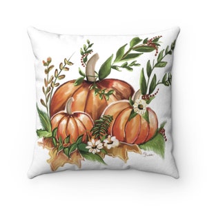 Pumpkin Pillow, Faux Suede Square Pillow, Fall Throw Pillow, Pumpkin Throw Pillow,  Fall Decor, Fall  Pumpkin Accent Pillow