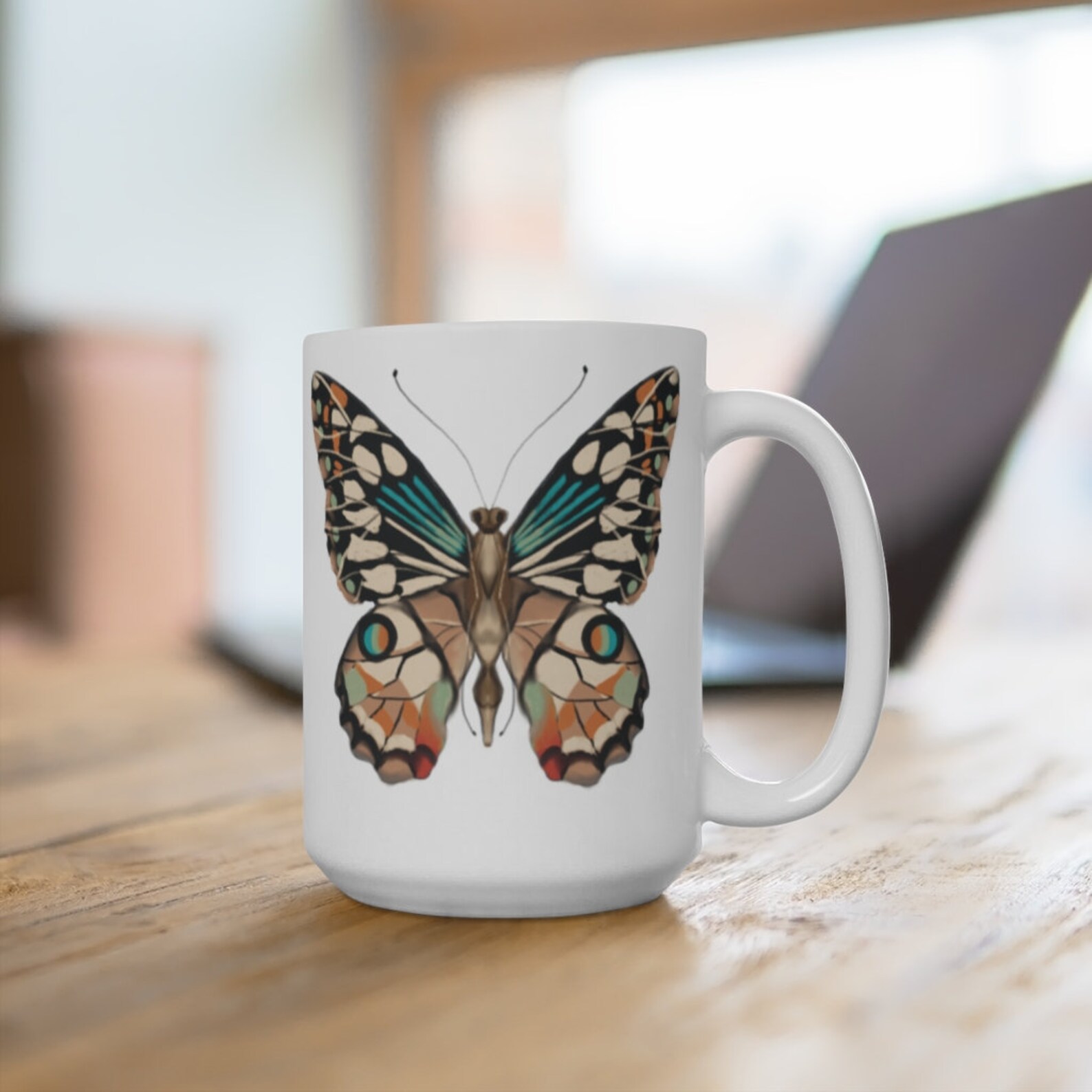 Butterfly Mug Mug 15oz Ceramic Coffee Mug Hot Beverage Mug Etsy