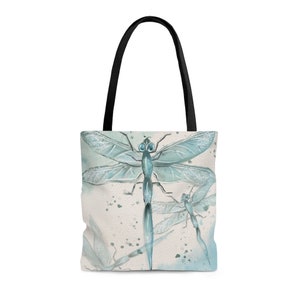 Blue Dragonfly Tote Bag, Dragonfly Beach Bag, Work Bag, Book Bag, Travel Bag, Large Dragonfly Bag, Dragonfly Lover Gift