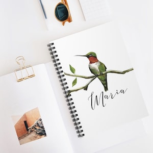 Personalized Hummingbird Spiral Notebook - Ruled Line, Hummingbird Notepad, Hummingbird Journal, Hummingbird Lover, Teacher Gift