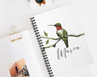 Personalized Hummingbird Spiral Notebook - Ruled Line, Hummingbird Notepad, Hummingbird Journal, Hummingbird Lover, Teacher Gift