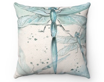 Cuscino quadrato a forma di libellula: cuscino decorativo con stampa bifacciale