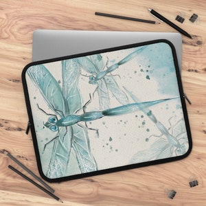 Dragonfly Laptop Sleeve, Laptop Case, Blue Dragonfly Laptop Case, Durable Laptop Case, Dragonfly Lover Gift Idea