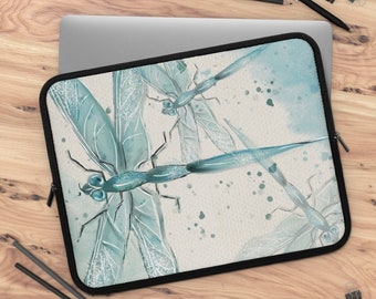 Blue Dragonfly Laptop Sleeve: Water-Resistant Neoprene Case
