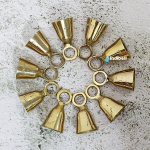 12 Small Brass Bells for Wind Chimes, Christmas Hanging Bells Ornaments, Altar Bells, Handmade Wedding Decor Bells