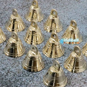 100 Bulk Indian Temple Brass Bells Wedding Decorative Hanging Bells Ornaments Wholesale Lot