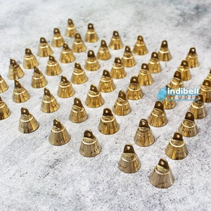 25 Small Mini Brass Gold Jingle Hanging Bells for home decoration wind chime and DIY crafting projects