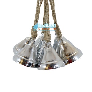 Silber Glocken Garten Windspiel Dekoration, Mantel Kamin Girlande Kranz Glocken, Vintage Siegesglocke