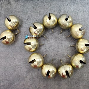 10 Large Round Metal Craft Jingle Bells, DIY Crafting supplies, do it yourself windchime making home garden decoration Tin Bells