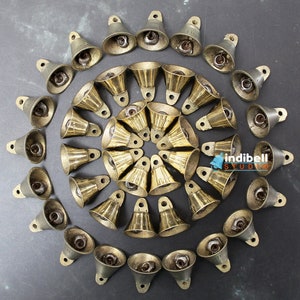 25 Small Mini Indian Craft Brass Bells, Hanging Antique Vintage Decorative Bells from IndiBell Studio
