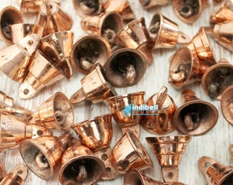 Kleine roségouden messing bellen, miniatuur knutselbedels, doe-het-zelfbenodigdheden