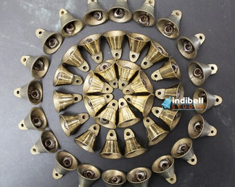 25 Small Mini Indian Craft Brass Bells, Hanging Antique Vintage Decorative Bells from IndiBell Studio