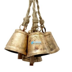 8 Rustic Crafts decorative Bells and Chimes, 3 Inch Vintage Antique Style Tin Cow bells, Wind chimes, DIY Wreath Bells