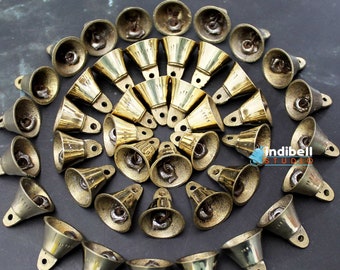 25 Small Indian Craft Mini Brass Bells Supplies, Hanging Antique Vintage Decorative Bells from IndiBell Studio