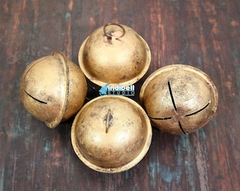 4 L Farmhouse Santa Rustic Jingle Bells, Country Christmas Wreath Mantel Front Door Decor, Door Hanging Bells, Housewarming Xmas Gifts