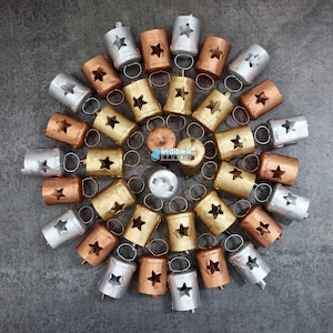 Mix Star Tin Christmas Cow Bells, Assorted Iron Gold Silver Copper Bells, 20 Pieces
