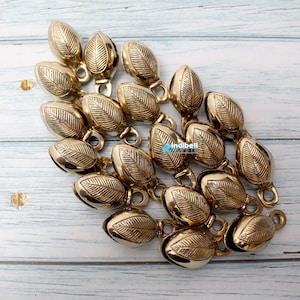 CUTE solid brass sleigh bells dog cat chime bell, Acorn Leaf Shape 10 PCS
