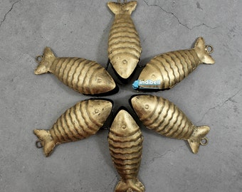 6 Campanas de pesca colgantes rústicas de hojalata y hierro, campanas decorativas para bodas de estilo rústico, regalos navideños únicos