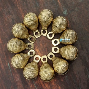 Brass krampus sleigh craft jingle bell vintage style solid hiking bells from India