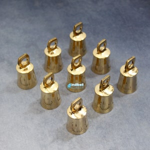 UNIQUE Vintage Gold Brass Bells India, Christmas Crafting Mini Wind Chime Bells, Small Denso Brass Bell