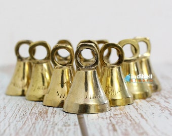 12 | Goldene Messingglocken, Glocken aus Indien, Glockenzubehör, Sarna-Glocken, Garland-Glocken, handgemachte Glocken graviert geätzt gehämmert