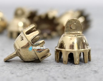 Kleine Indiase koperen klauwolifantbellen, boeddhistische kabbala hangende gouden bellen, antieke vintage-stijl bellen uit India (25 | 50 stuks)