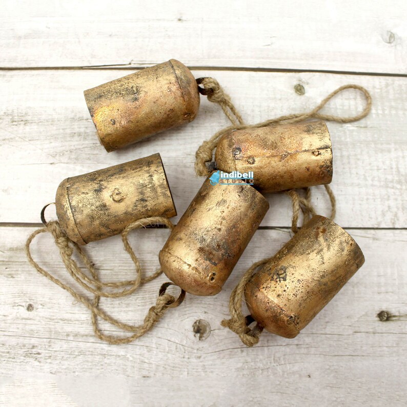 5 Large Rustic Hanging Cow Bells Decor Rounded Top Antique Etsy