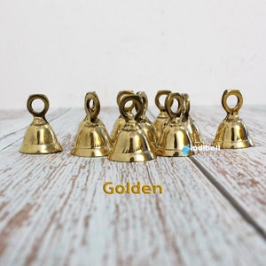 12 Goldene Messingglocken Indian 1,5 Zoll, Handwerk Lieferungen Glocken Haustier Glocken Handwerk Glocken Klar Ton Mini Tempel Glocke made in India Golden