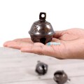 Large Antique Krampus Bell, Vintage Brass Sleigh Bell Ornament Holiday Decor Charm Costume Bell, Protection Bells