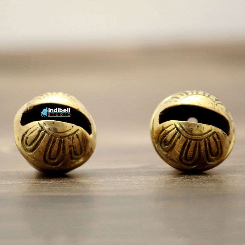 6 Brass Bear Polar Express Jingle Bells large 45 Mm Round Etsy