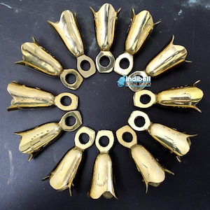 10 Gold Brass Bells for Wind Chimes, 2 Inches Scallop Design Bells for Decorative Crafts Garland Home Decoration Projects
