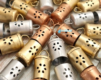 Cylindrical Wind Chime Bells, Gold Silver Copper Decorative Cow Bells for Craft Projects