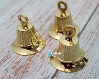 3 Gold Brass Liberty Altar bells, Wedding Marriage Favors, DIY Craft Decorative Hanging Bells from India