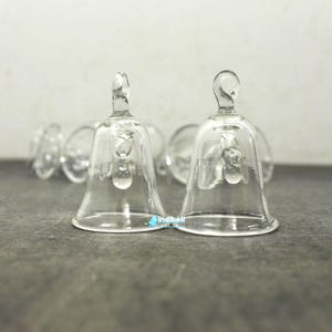 12 glasklockor, solfångare, klockor, 5 cm kristallklara, handblåsta, heminredning, hantverksklockor bild 1