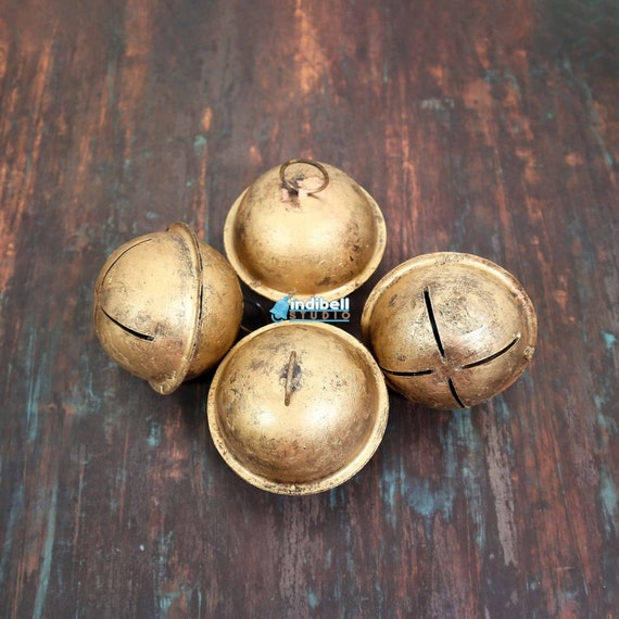 4 Large Rustic Jingle Bells, Farmhouse Christmas Wreath Mantel